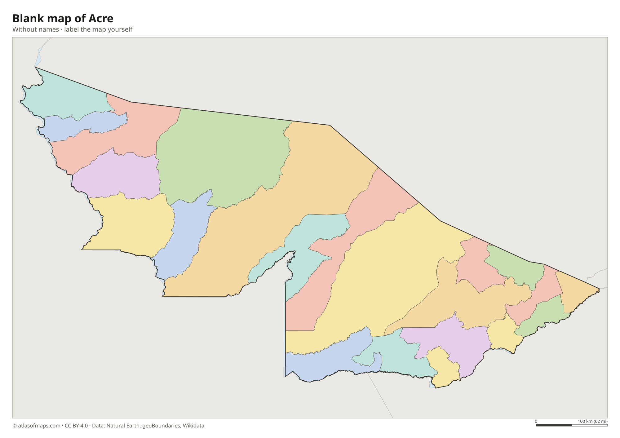 Blank map of Acre without names