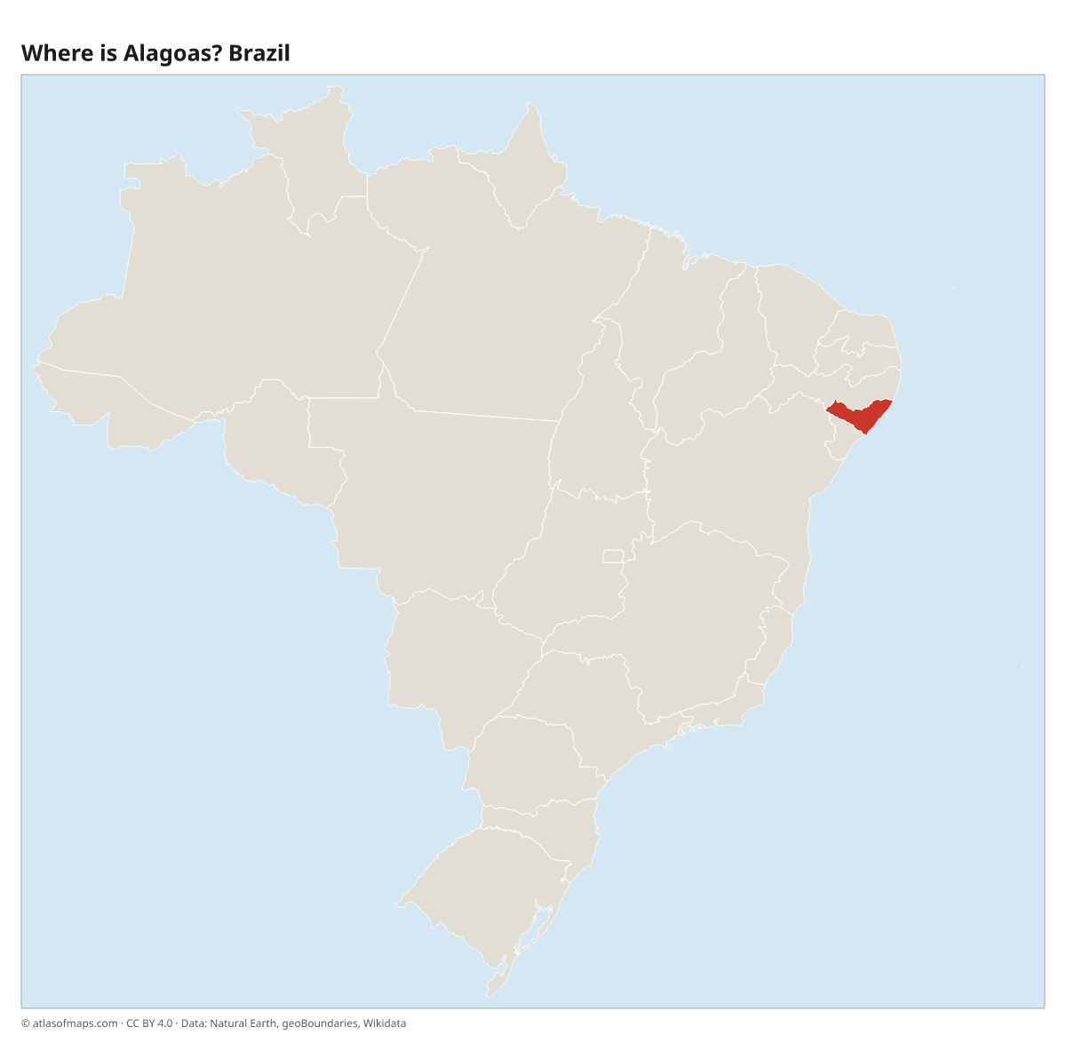 Location of Alagoas in Brazil