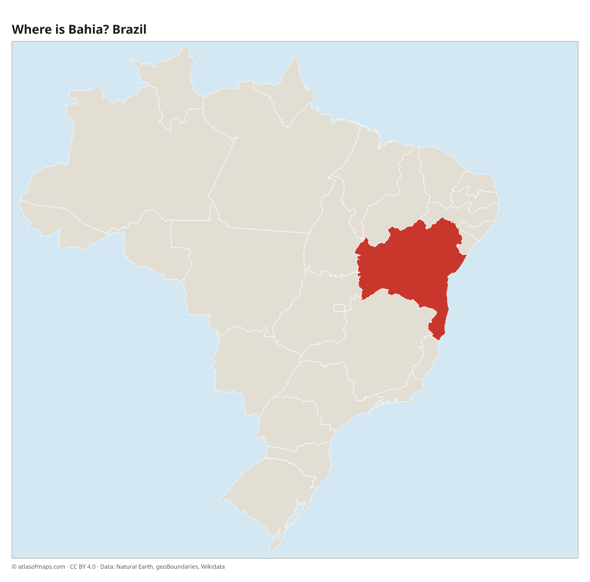 Location of Bahia in Brazil