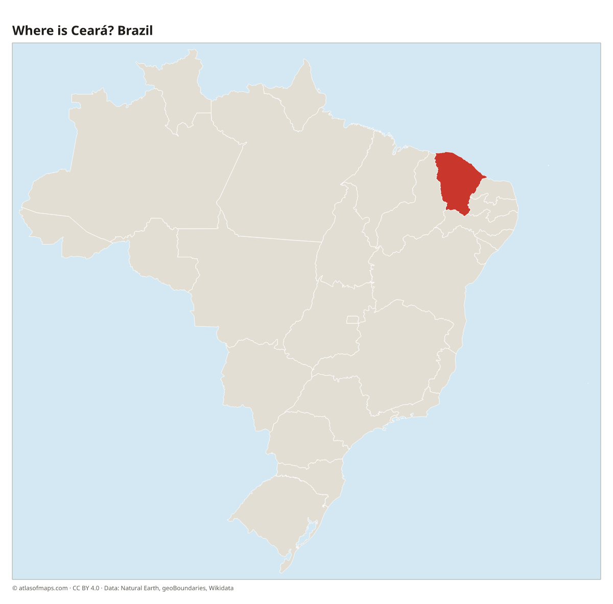 Location of Ceará in Brazil