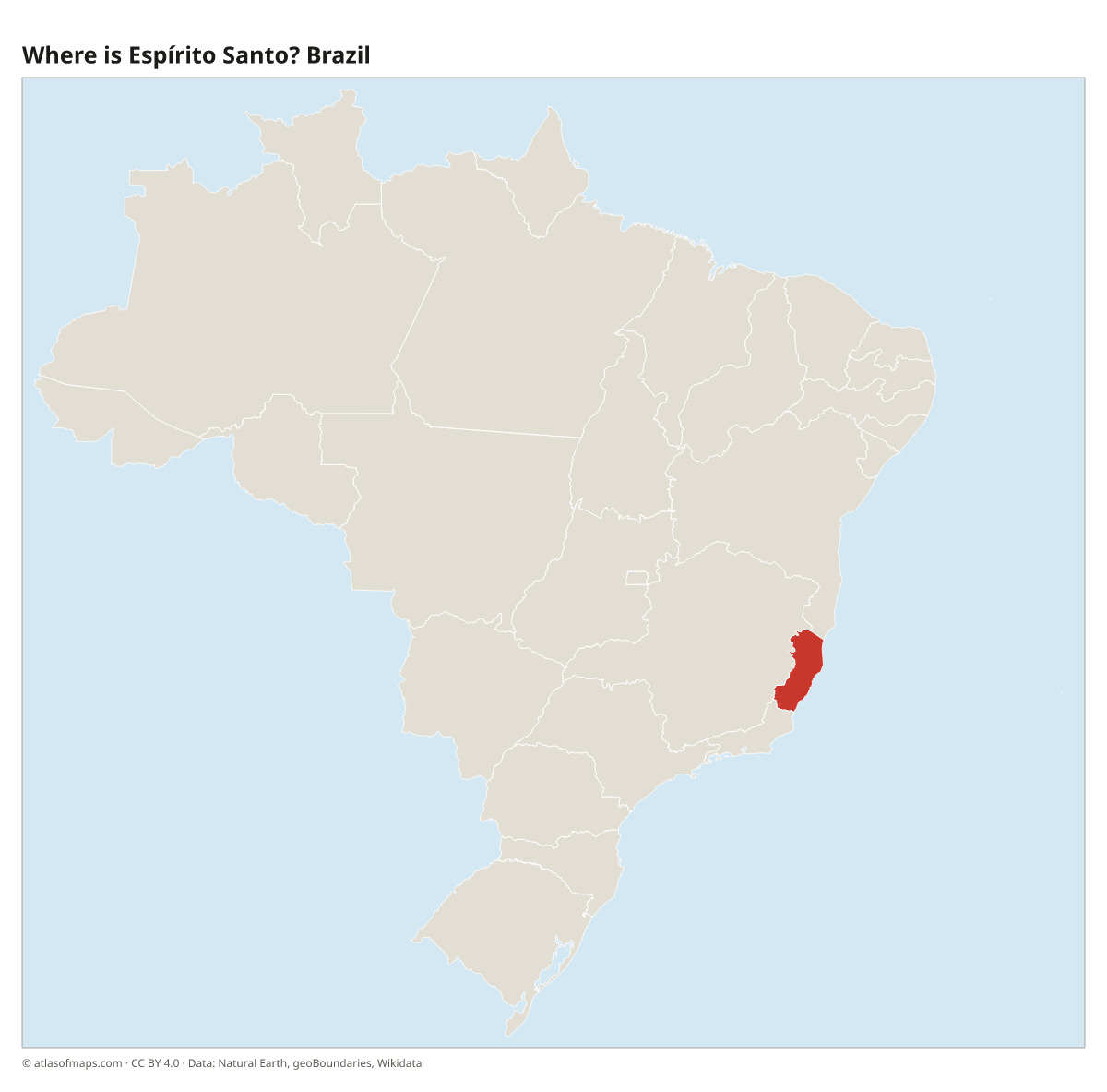 Location of Espírito Santo in Brazil