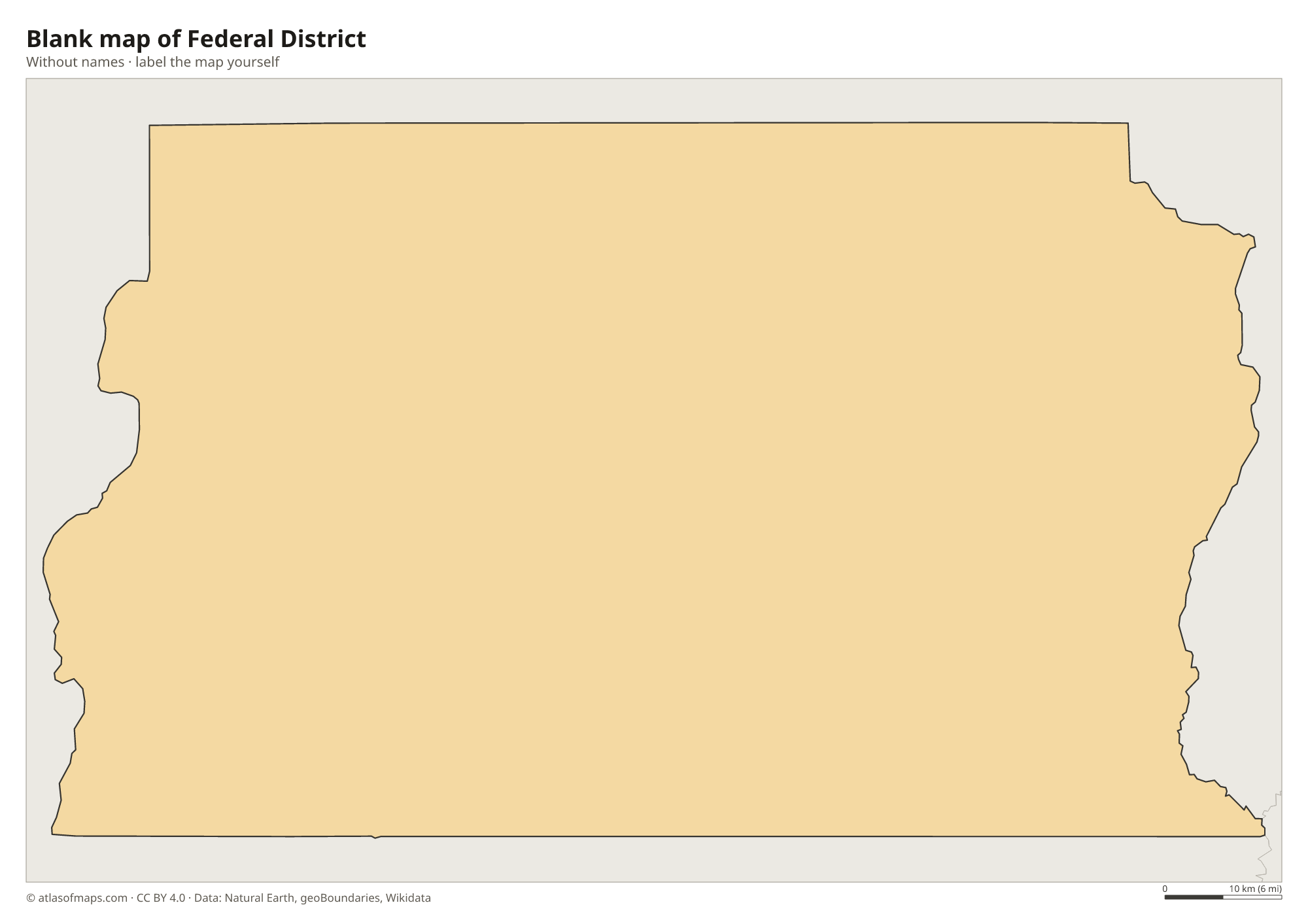 Blank map of Federal District without names