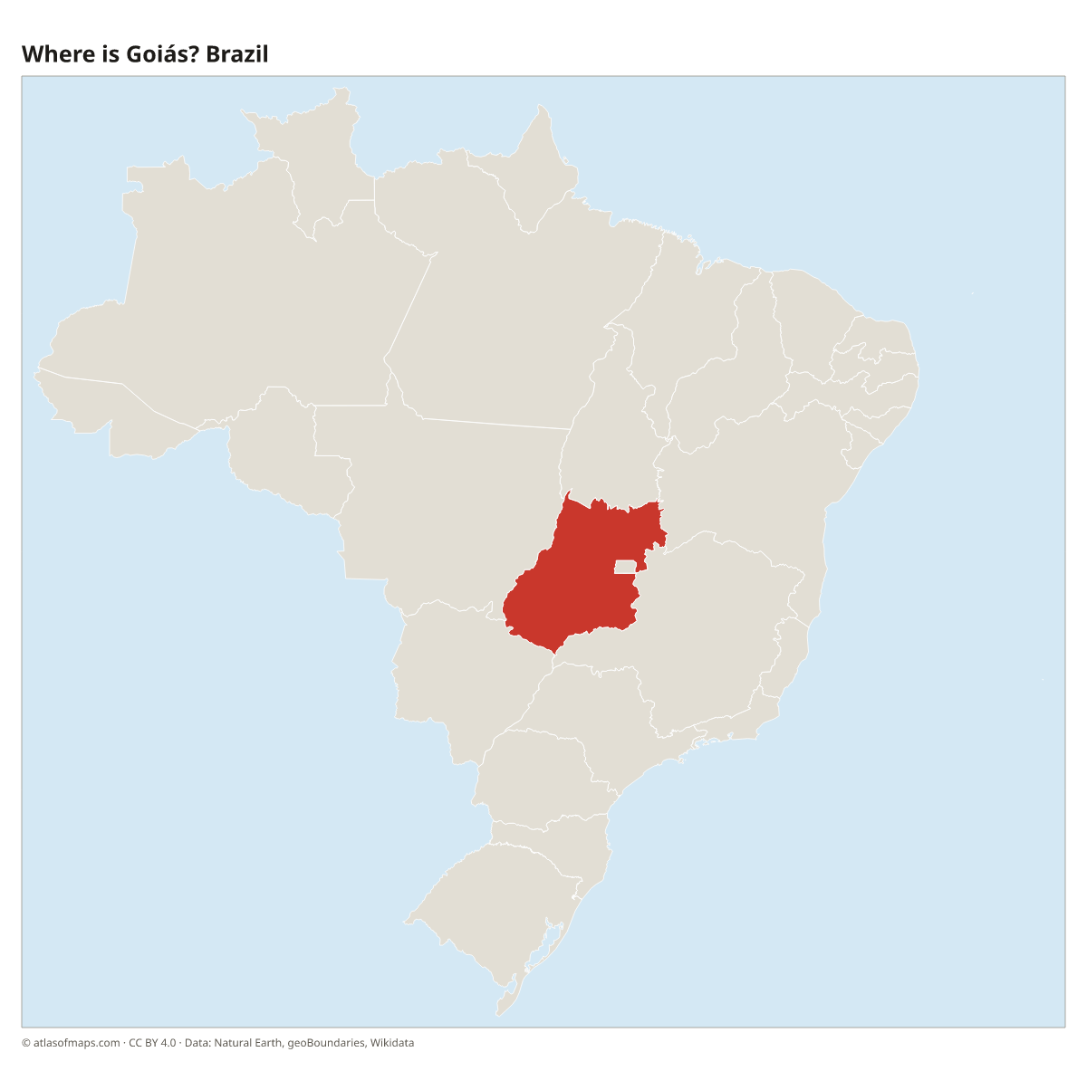 Location of Goiás in Brazil
