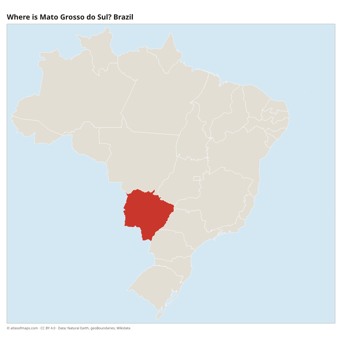 Location of Mato Grosso do Sul in Brazil