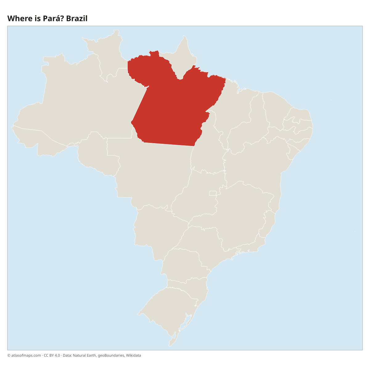 Location of Pará in Brazil