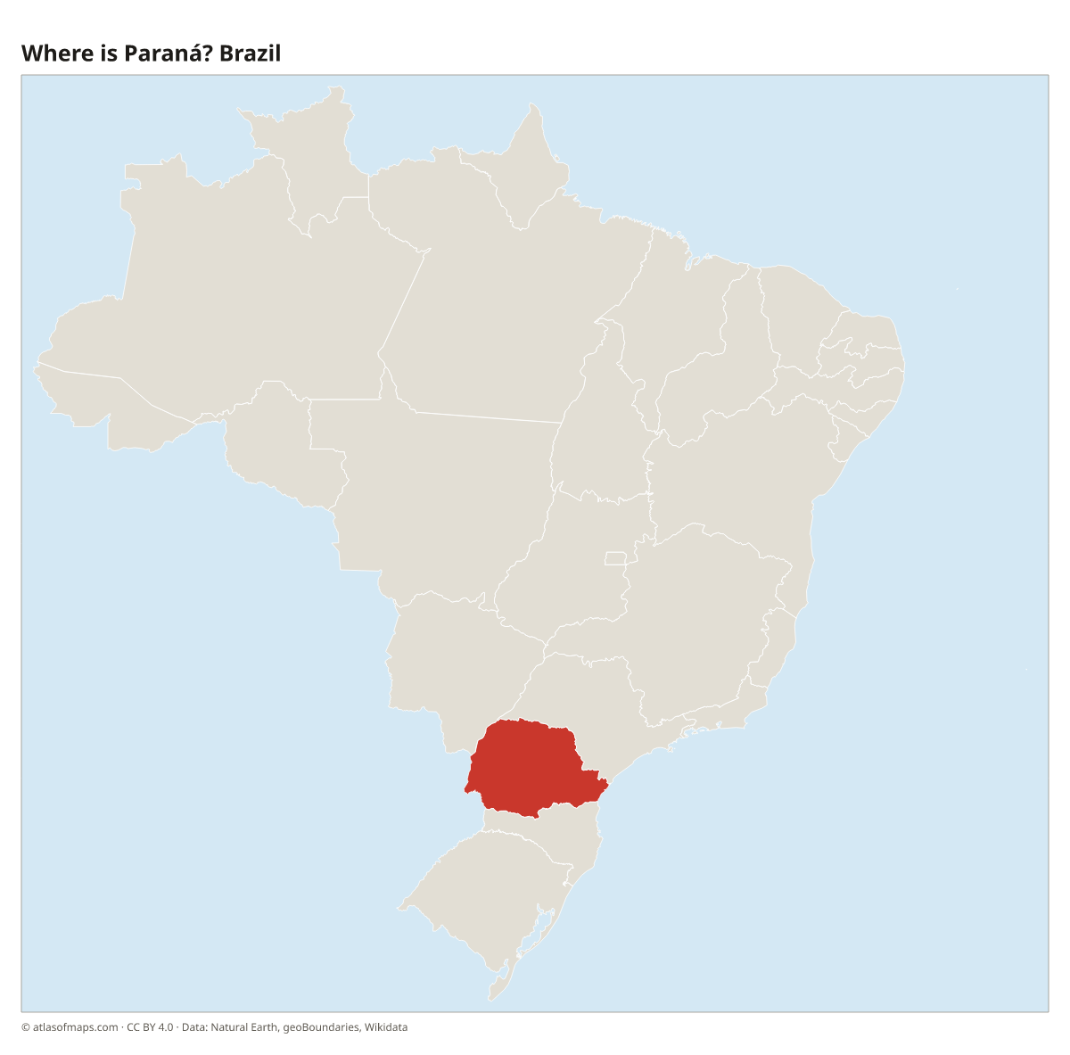 Location of Paraná in Brazil