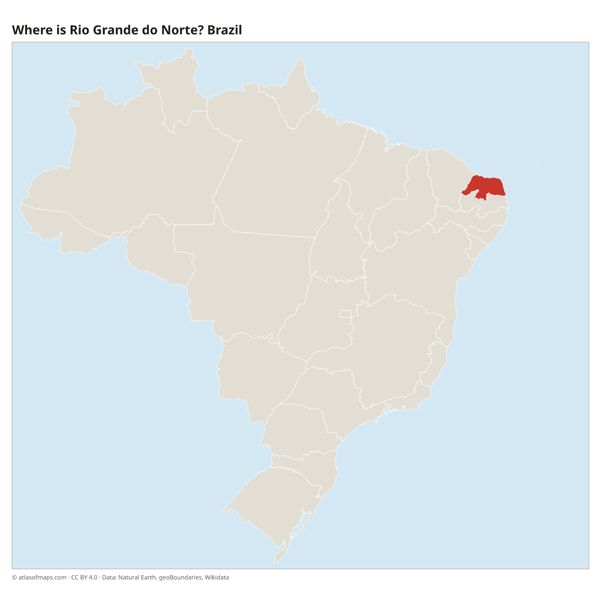 Location of Rio Grande do Norte in Brazil