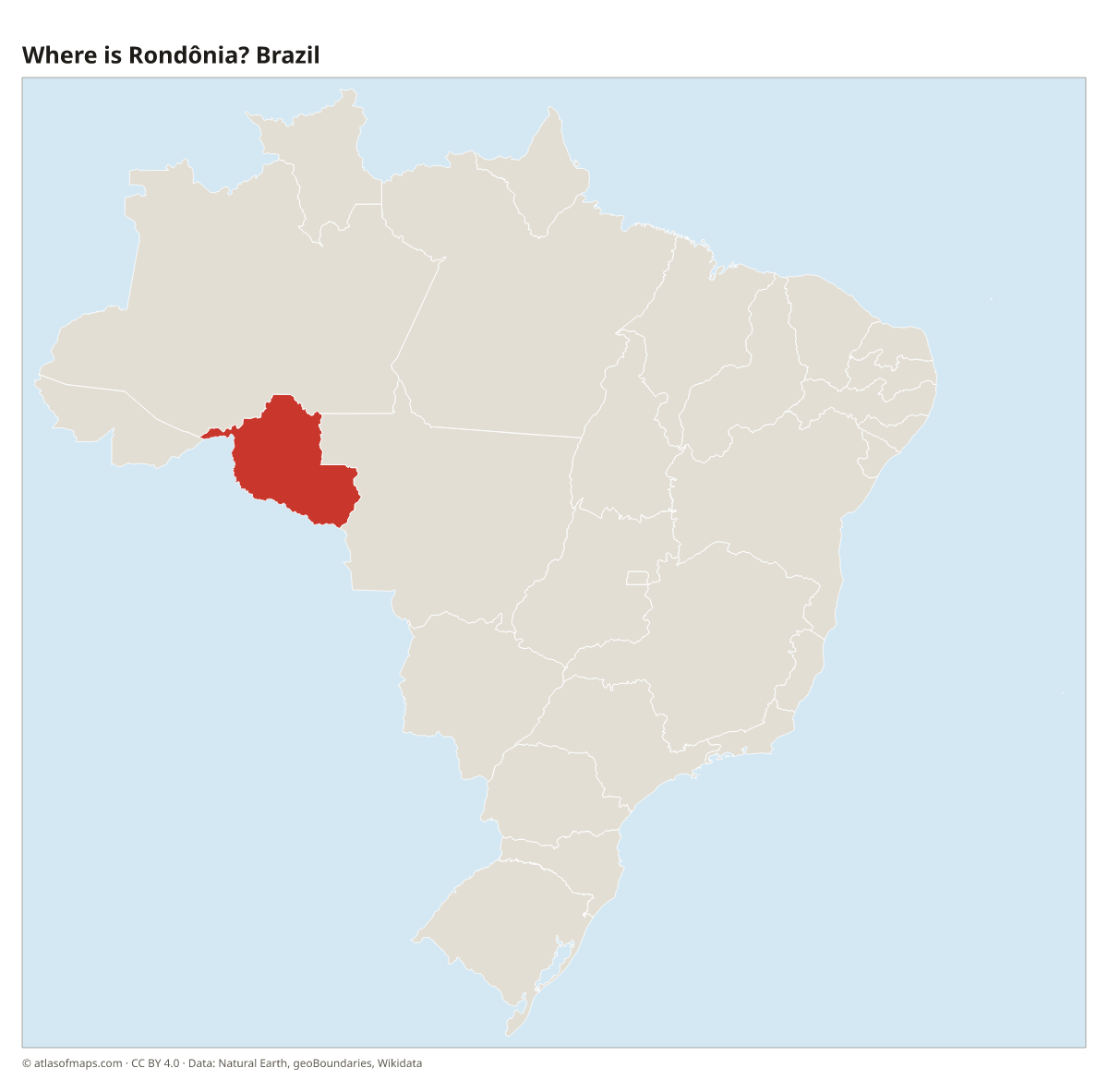 Location of Rondônia in Brazil
