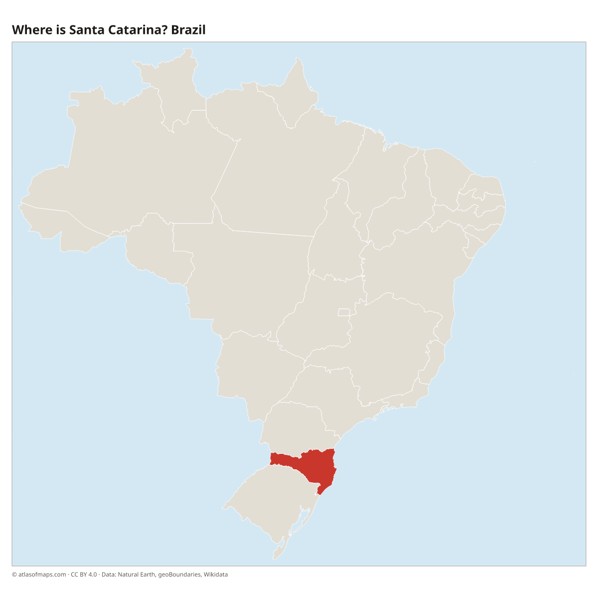Location of Santa Catarina in Brazil