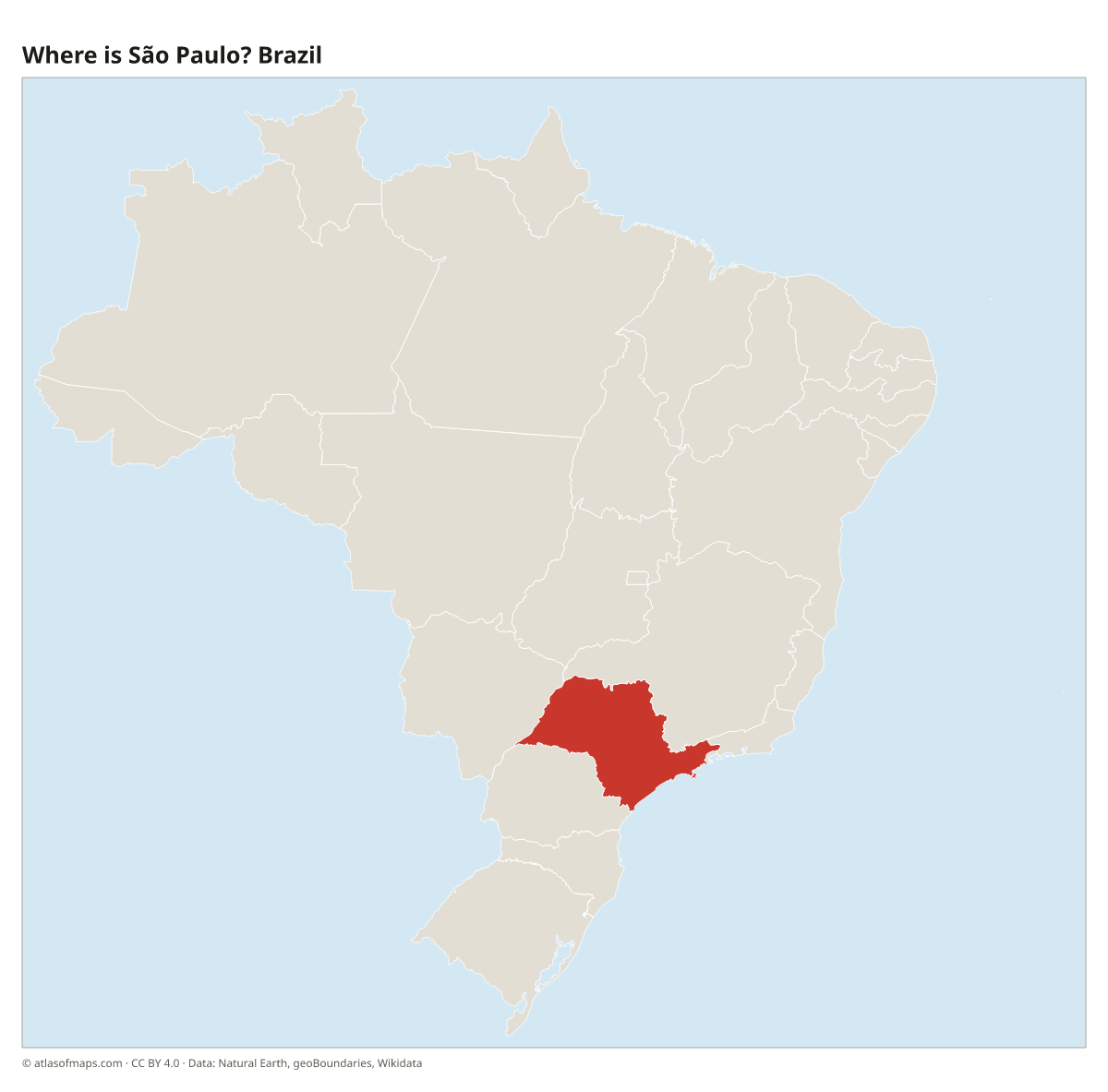 Location of São Paulo in Brazil