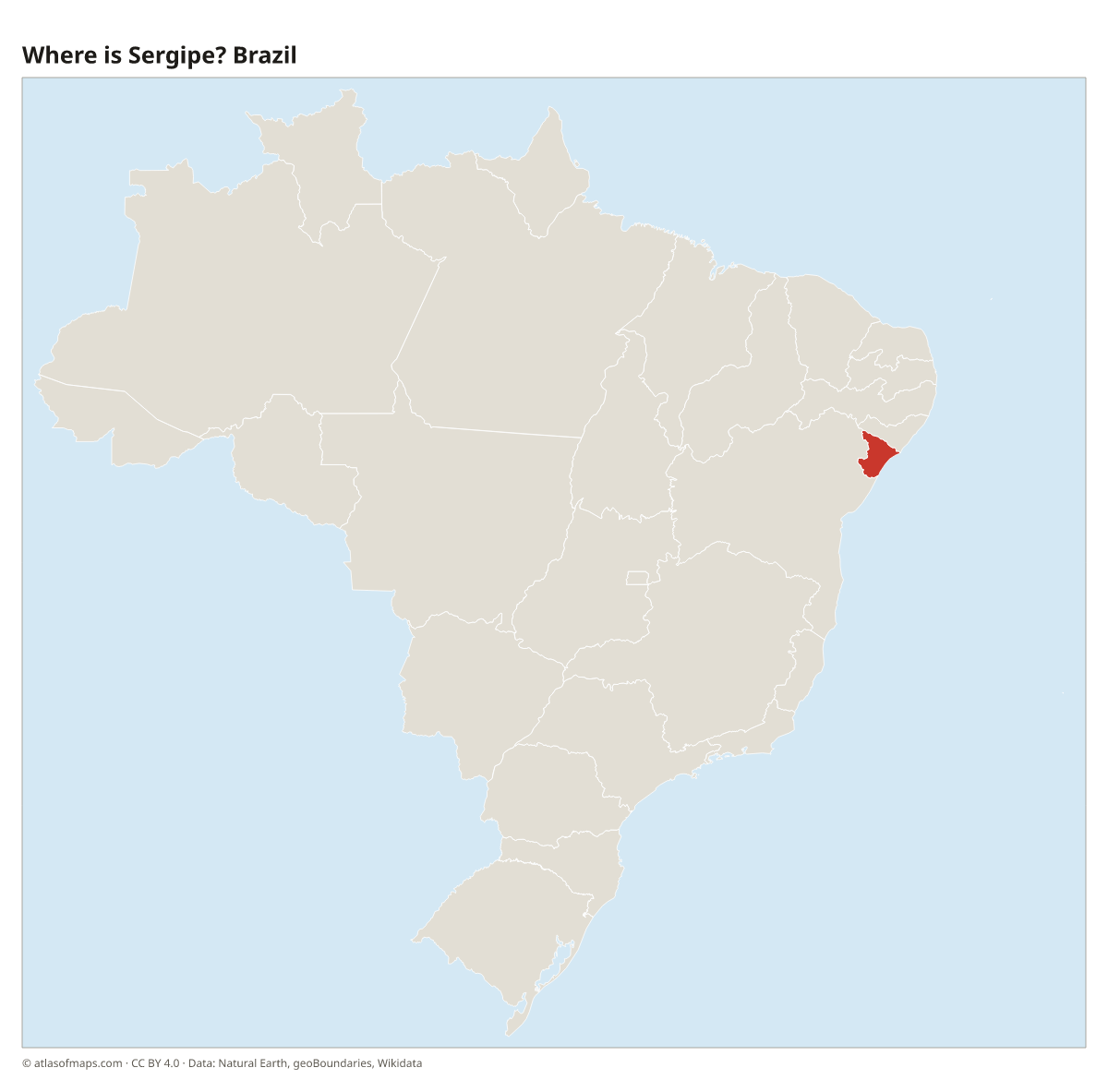 Location of Sergipe in Brazil