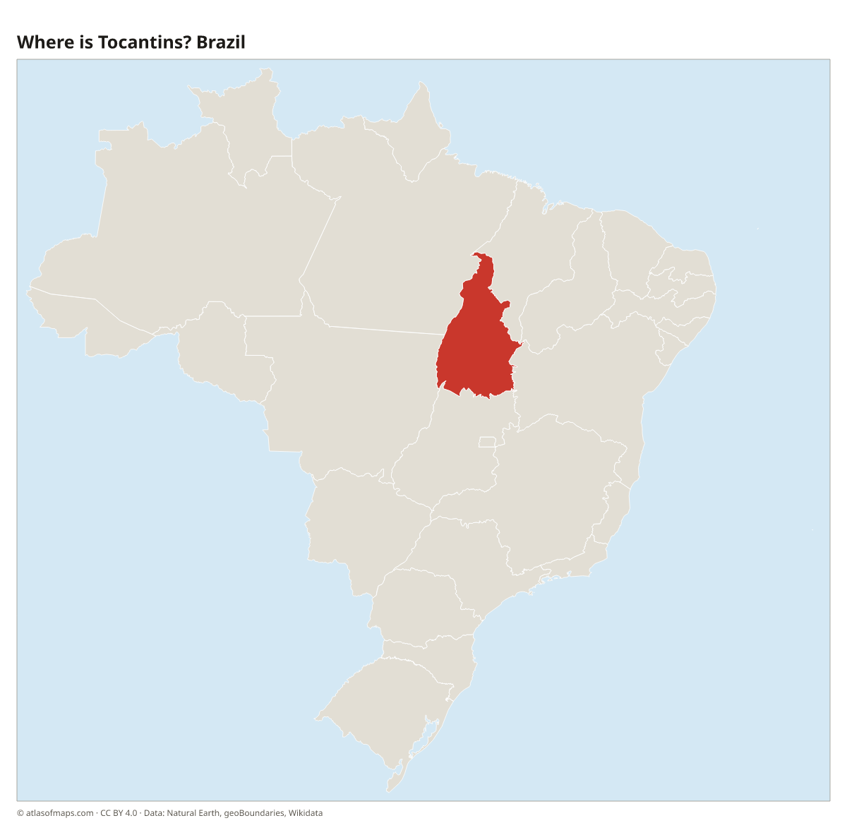 Location of Tocantins in Brazil