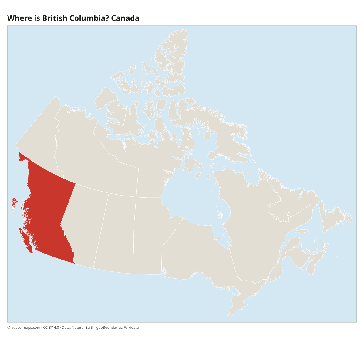 Location of British Columbia in Canada