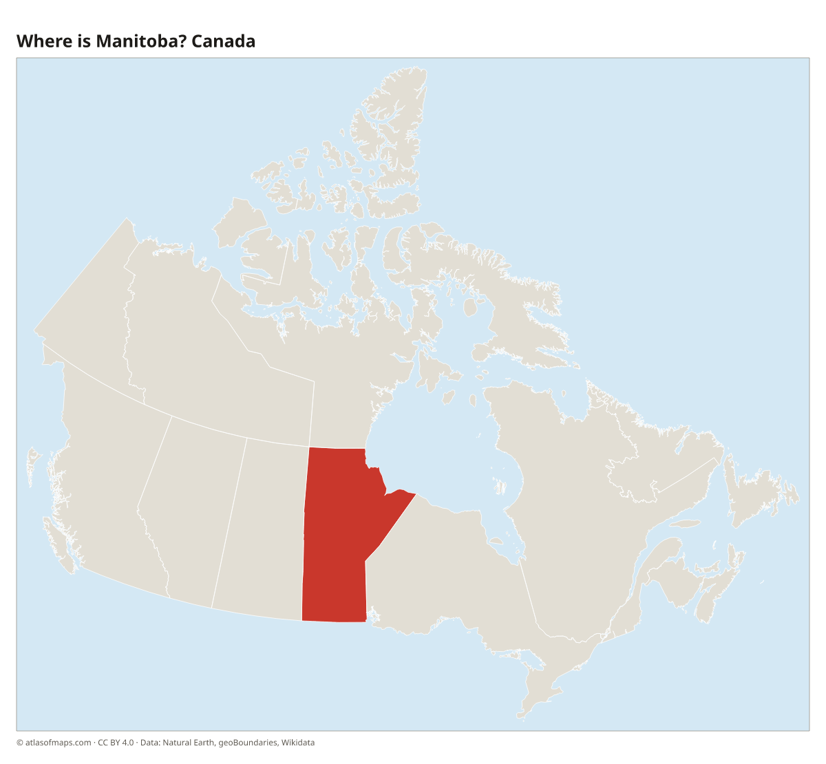 Location of Manitoba in Canada