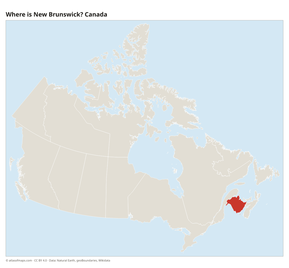 Location of New Brunswick in Canada