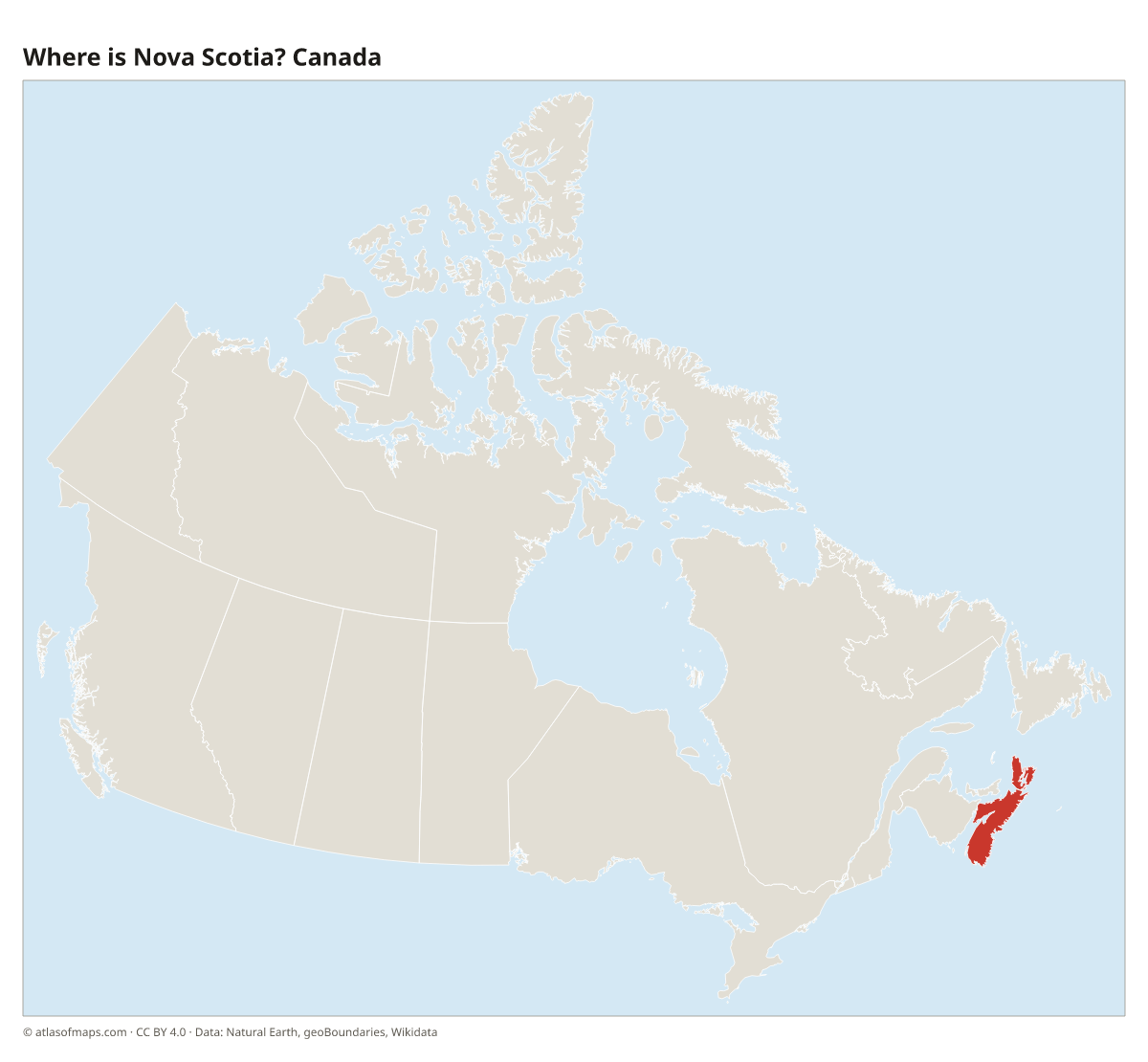 Location of Nova Scotia in Canada