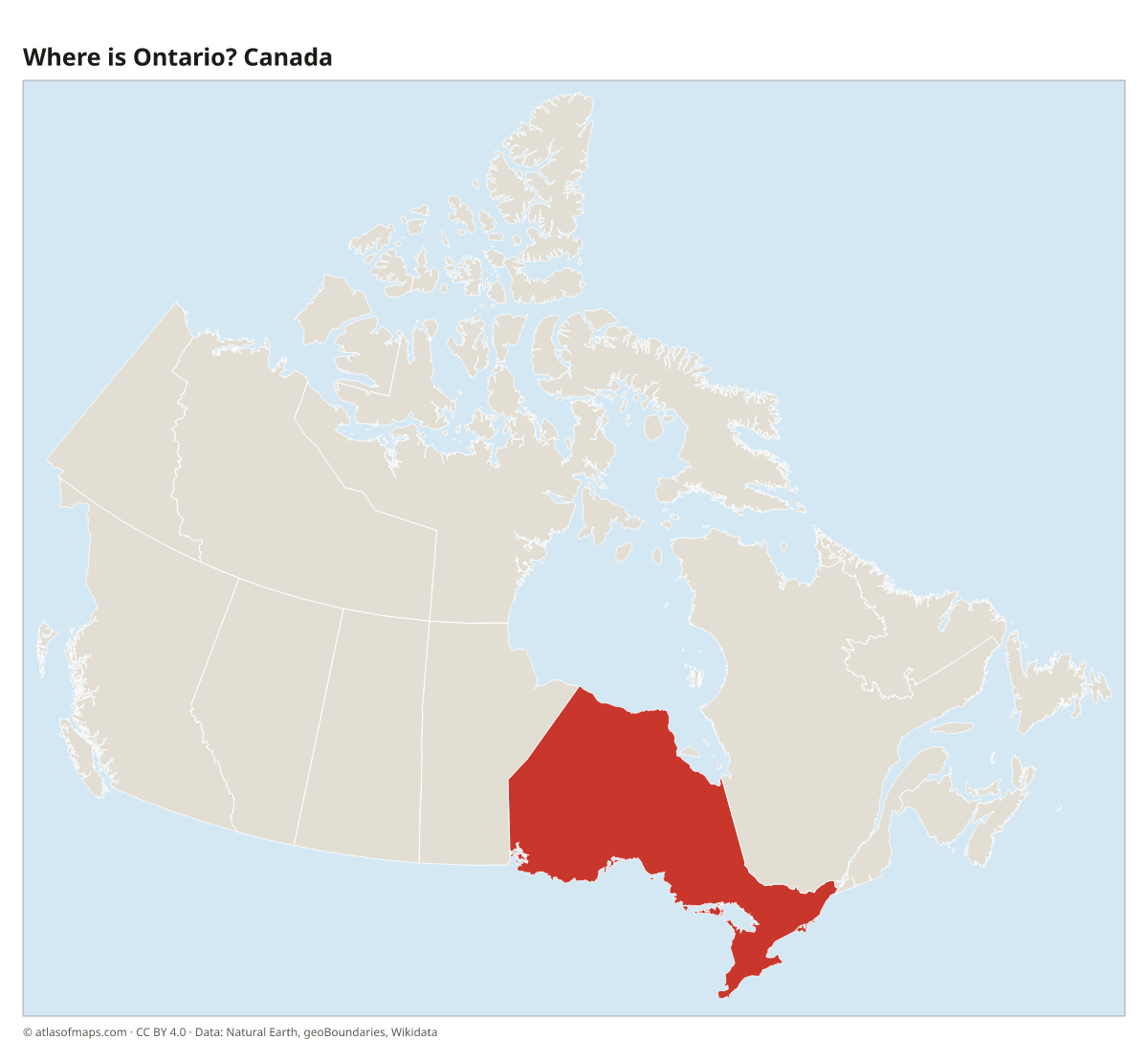Location of Ontario in Canada