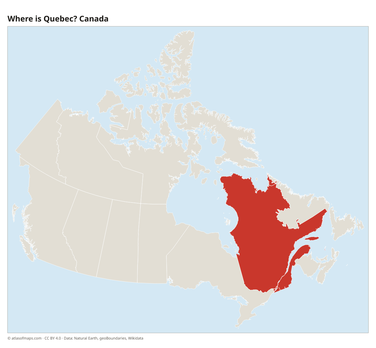 Location of Quebec in Canada