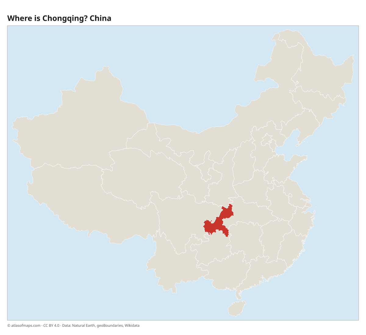 Location of Chongqing in China