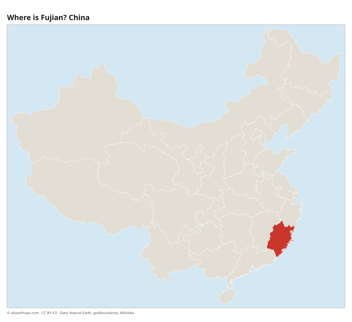 Location of Fujian in China
