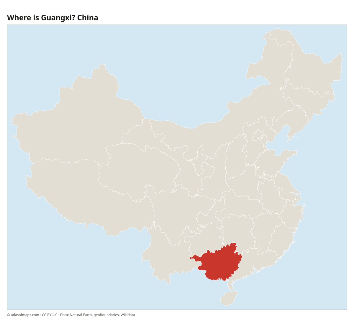 Location of Guangxi in China