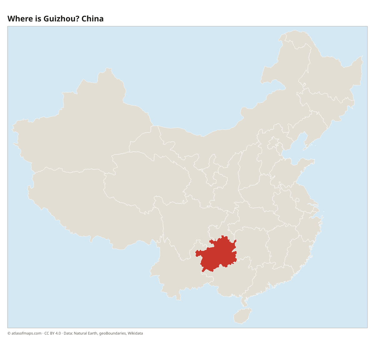 Location of Guizhou in China