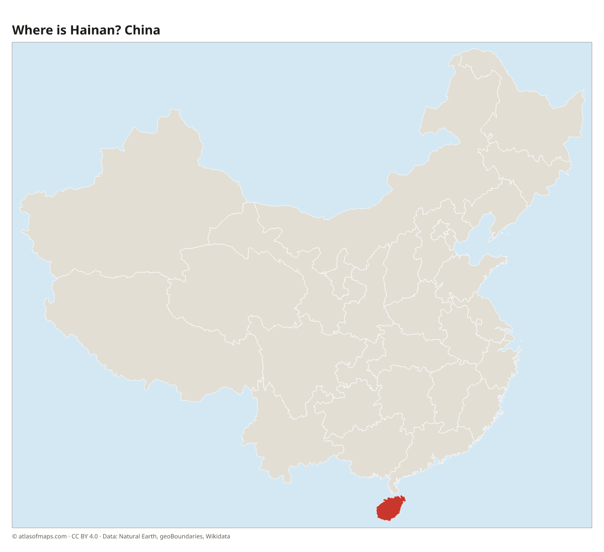 Location of Hainan in China