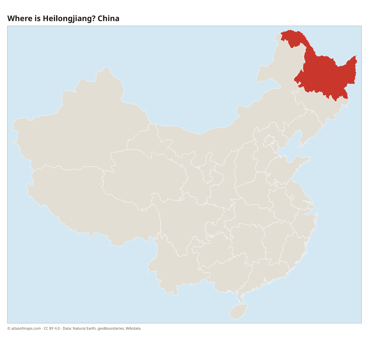 Location of Heilongjiang in China