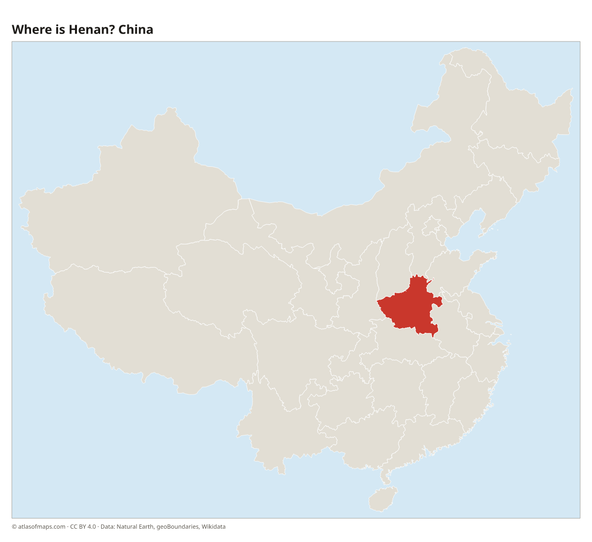 Location of Henan in China
