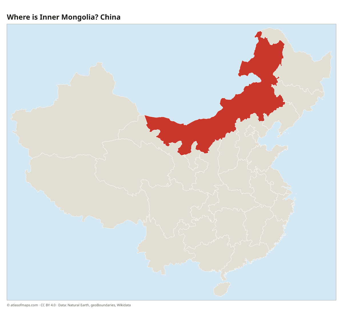 Location of Inner Mongolia in China