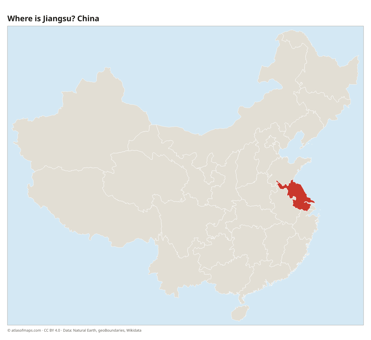 Location of Jiangsu in China
