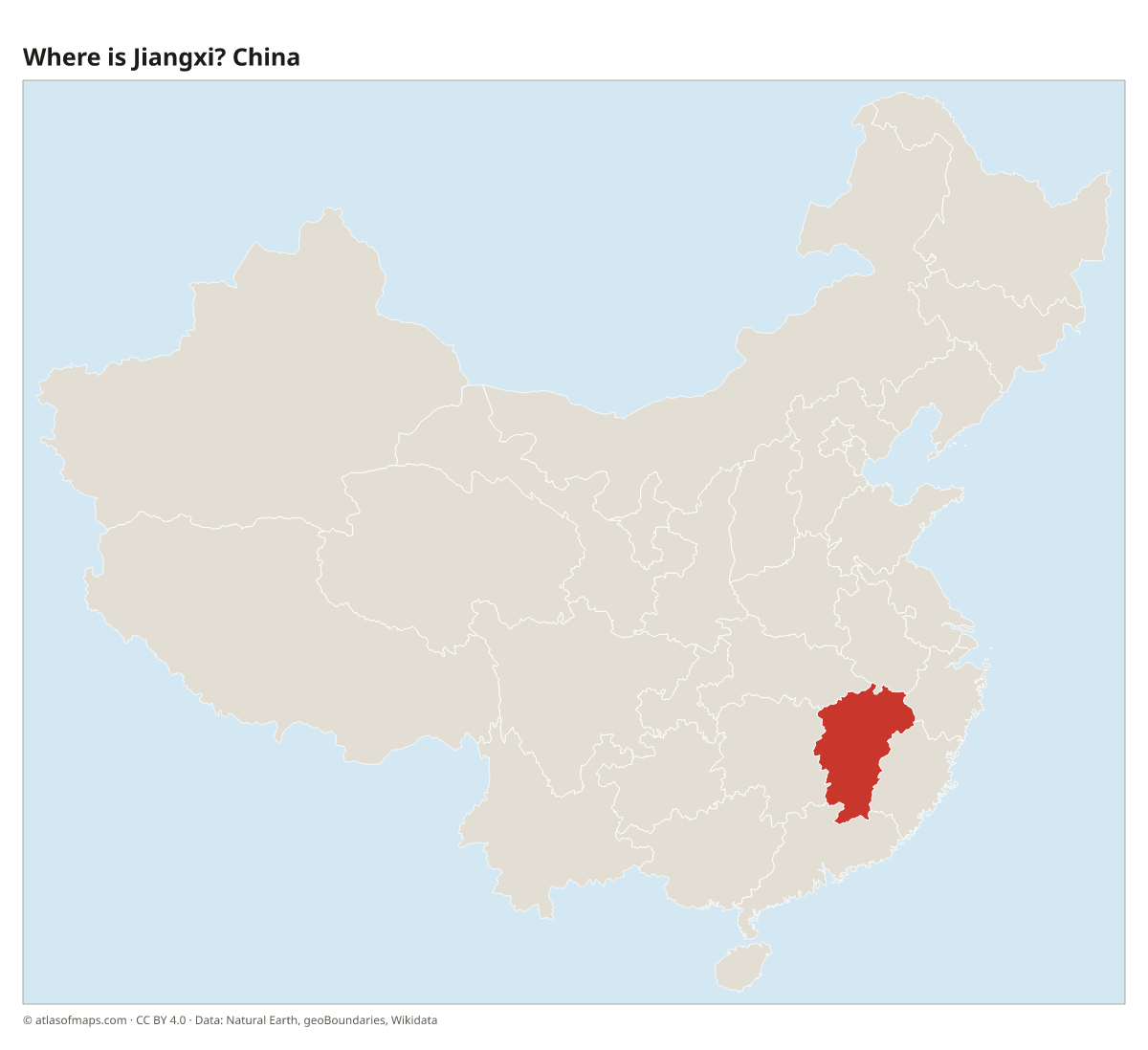 Location of Jiangxi in China