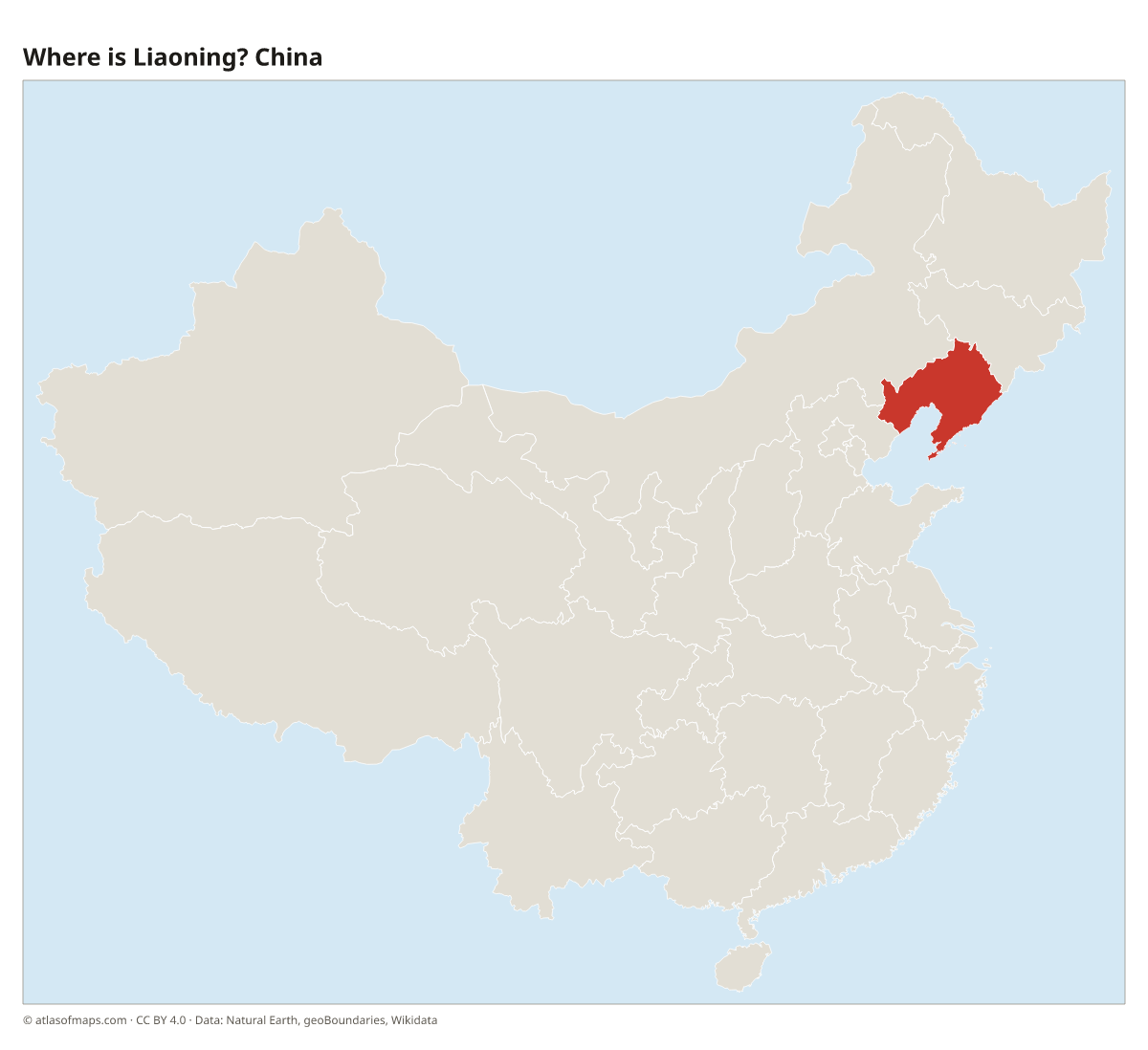 Location of Liaoning in China