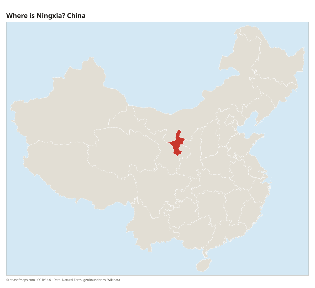 Location of Ningxia in China