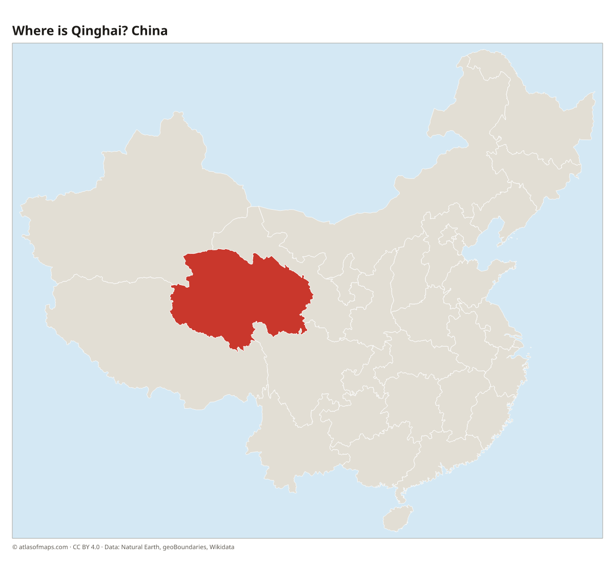 Location of Qinghai in China