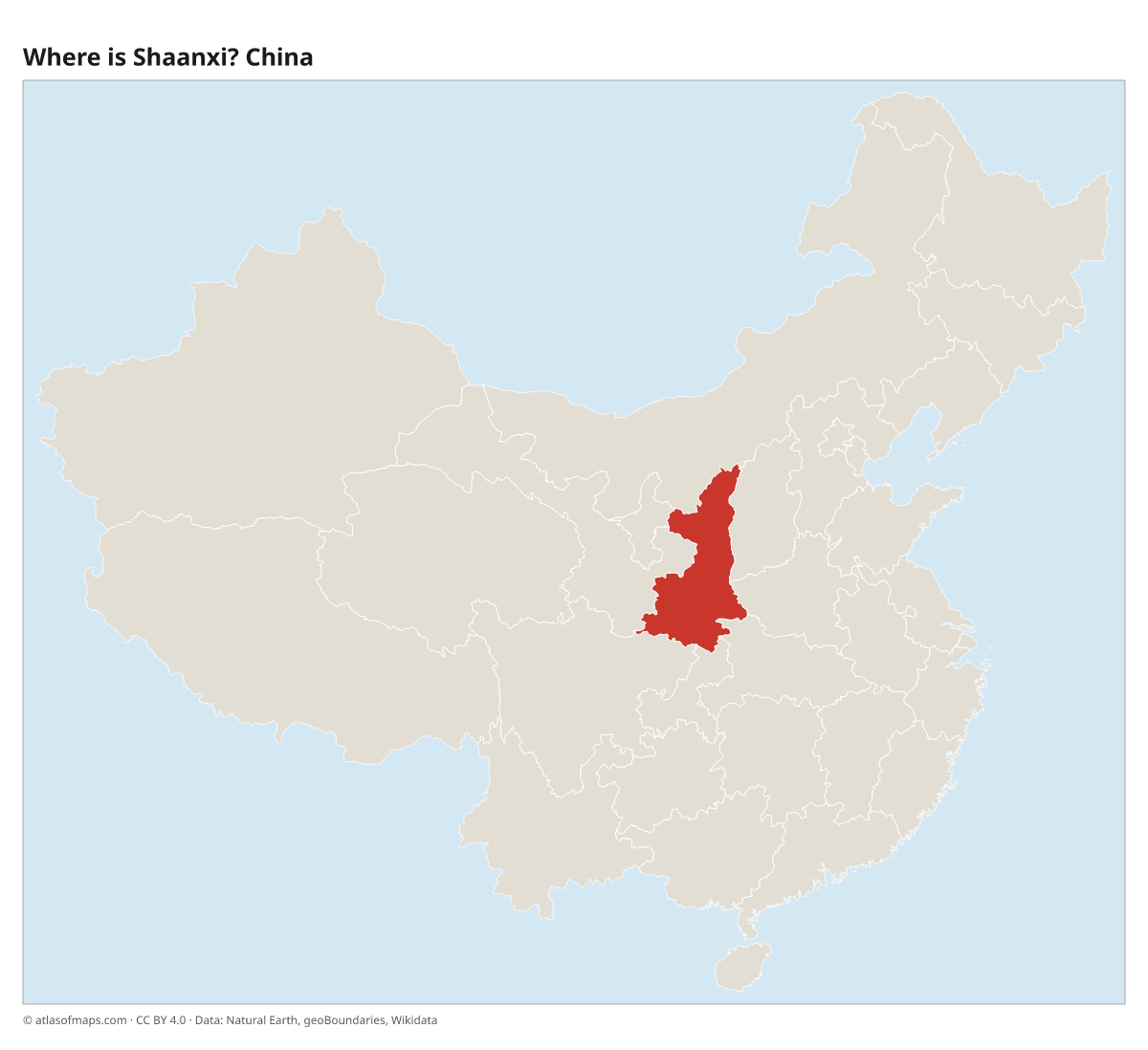 Location of Shaanxi in China