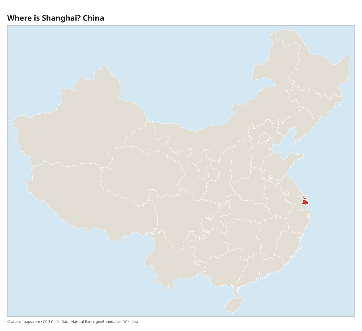 Location of Shanghai in China