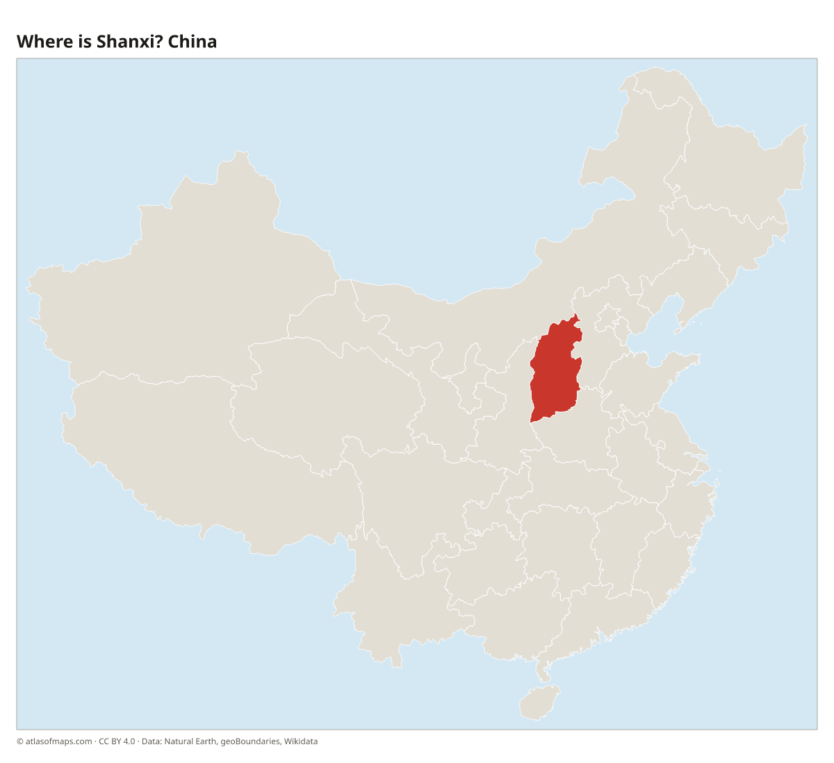 Location of Shanxi in China