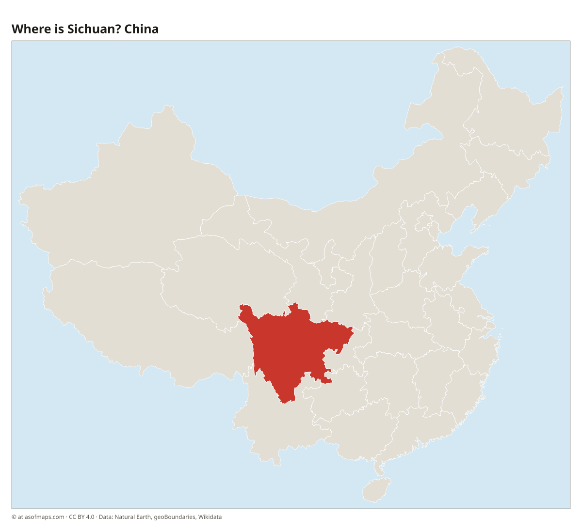 Location of Sichuan in China