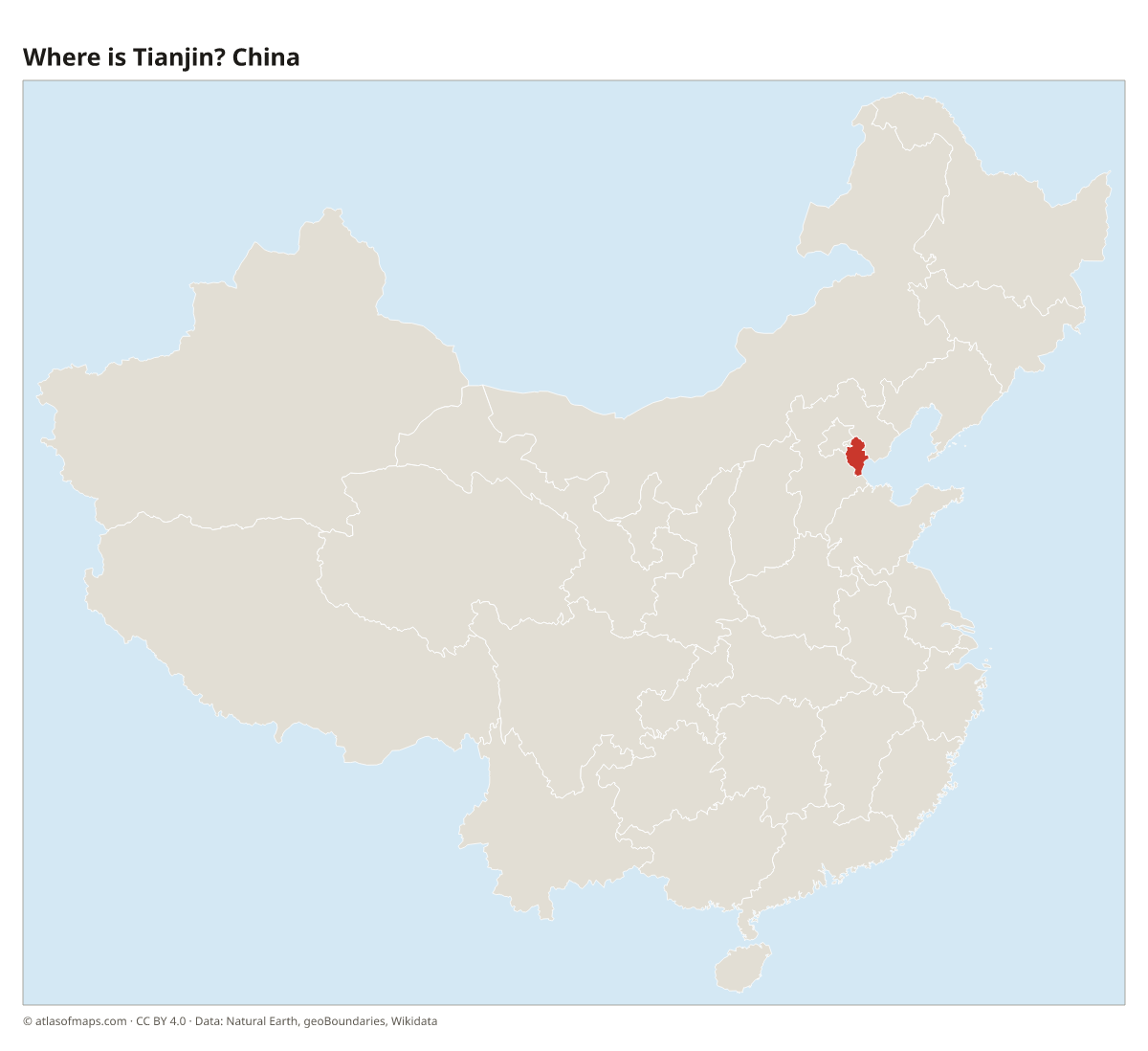 Location of Tianjin in China