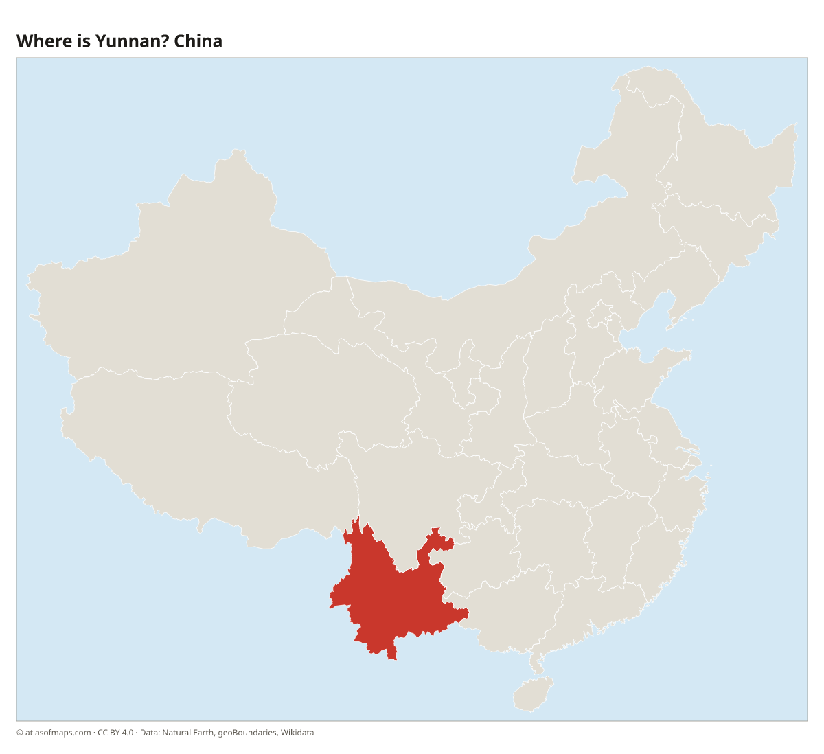 Location of Yunnan in China