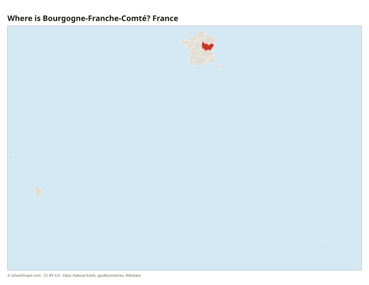 Location of Bourgogne-Franche-Comté in France
