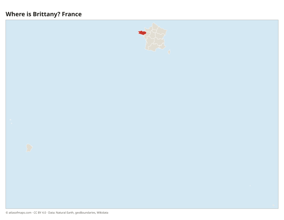 Location of Brittany in France