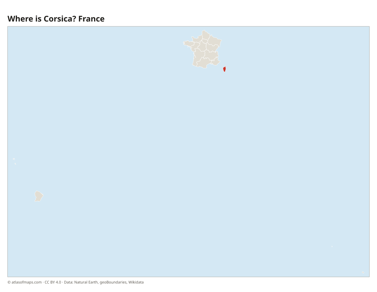 Location of Corsica in France
