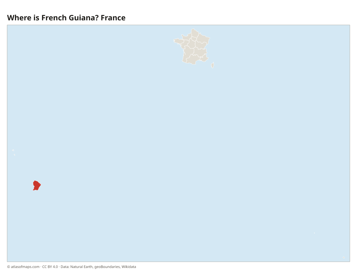 Location of French Guiana in France