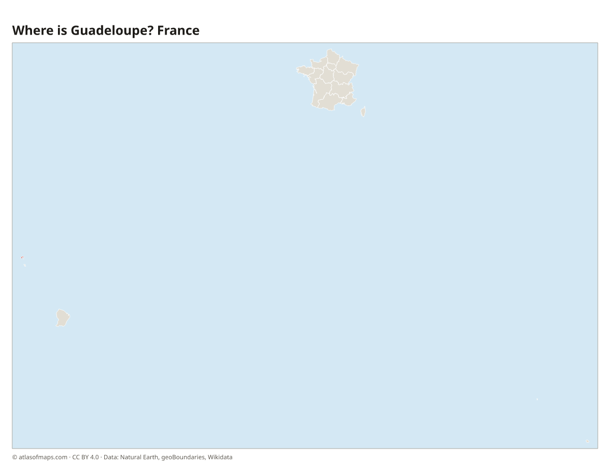 Location of Guadeloupe in France