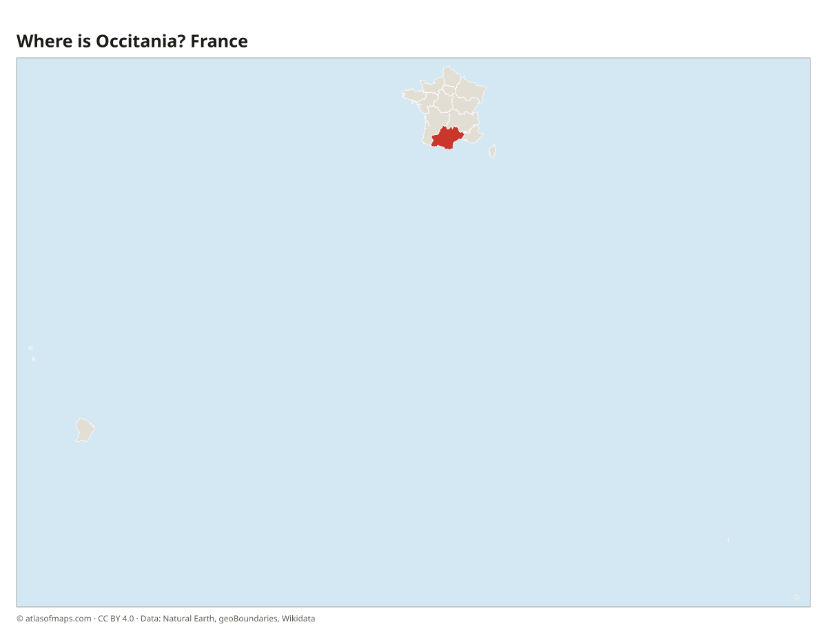 Location of Occitania in France