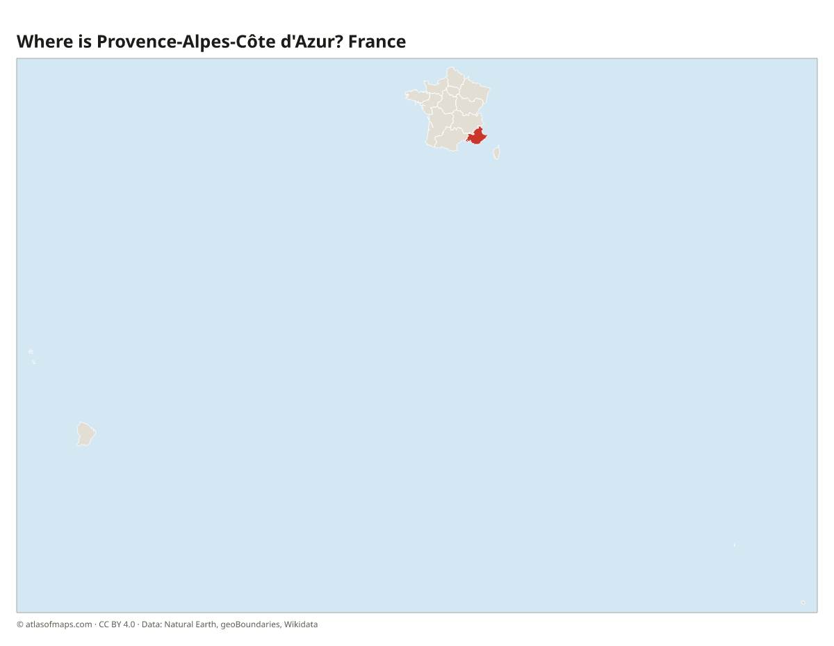 Location of Provence-Alpes-Côte d'Azur in France