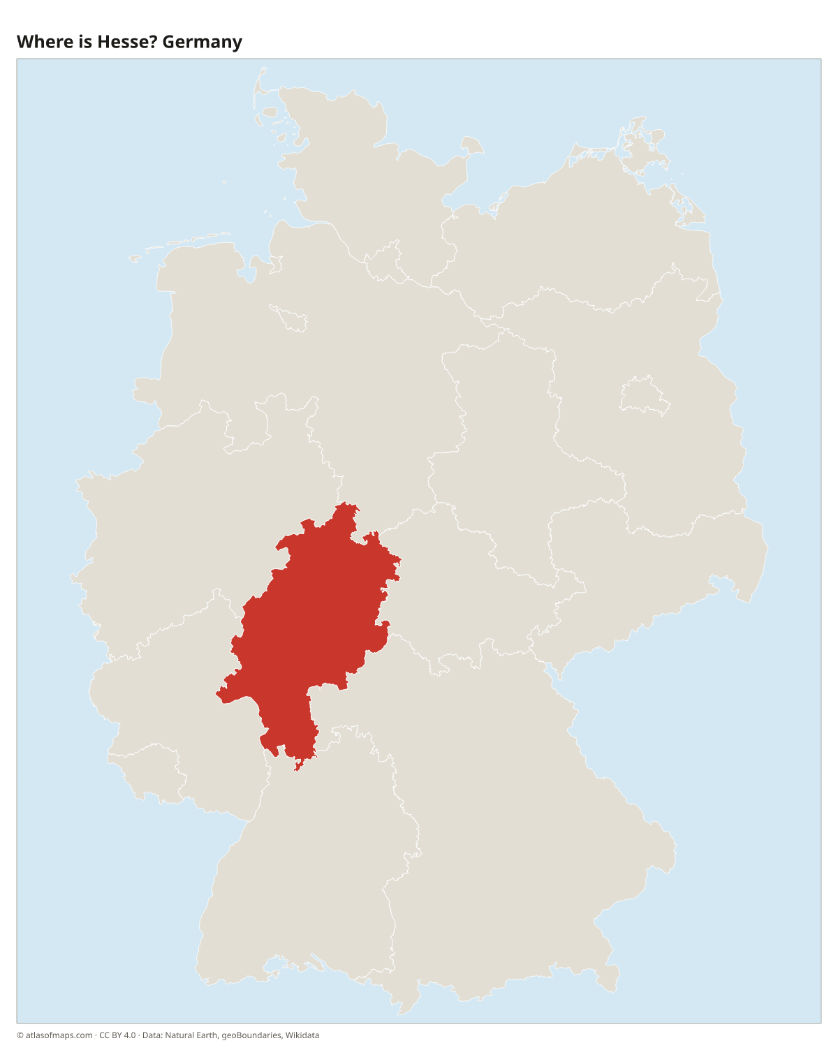 Location of Hesse in Germany