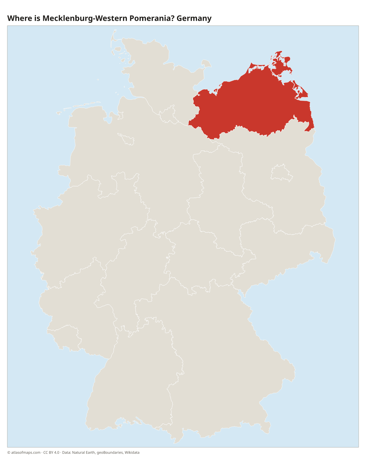 Location of Mecklenburg-Western Pomerania in Germany